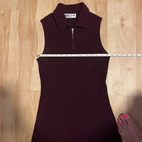 Ronni Nicole Purple Plum Eggplant colored Knit Long Sleeveless Dress - Picture 3 of 8